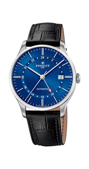 Perrelet Week-End GMT Acier Cadran Bleu A1304/3